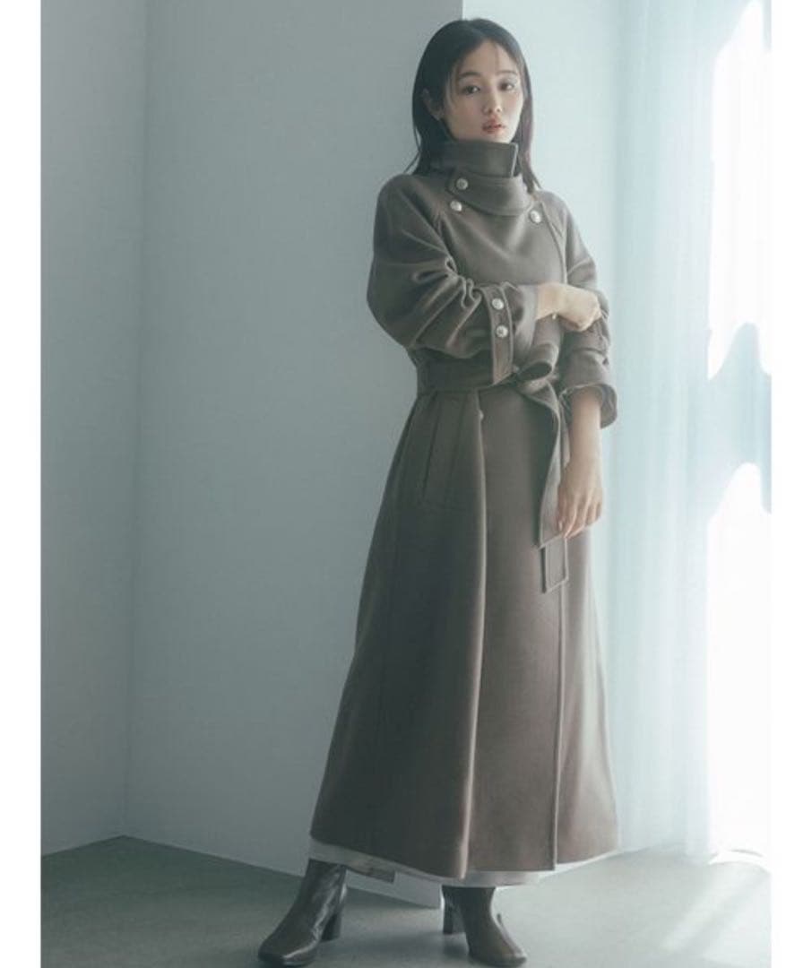 ウールカシミヤスタンドカラーコート