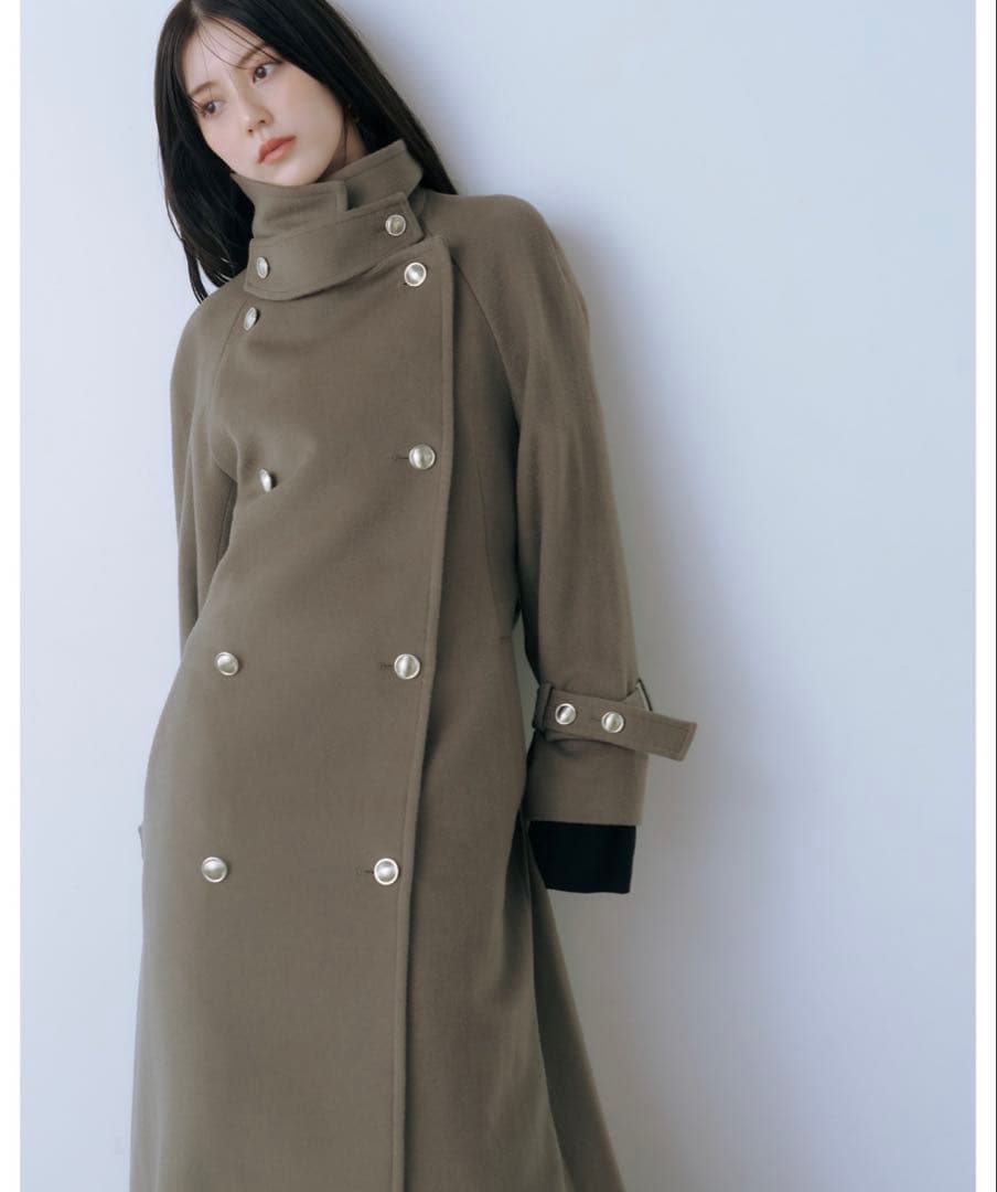 ウールカシミヤスタンドカラーコート