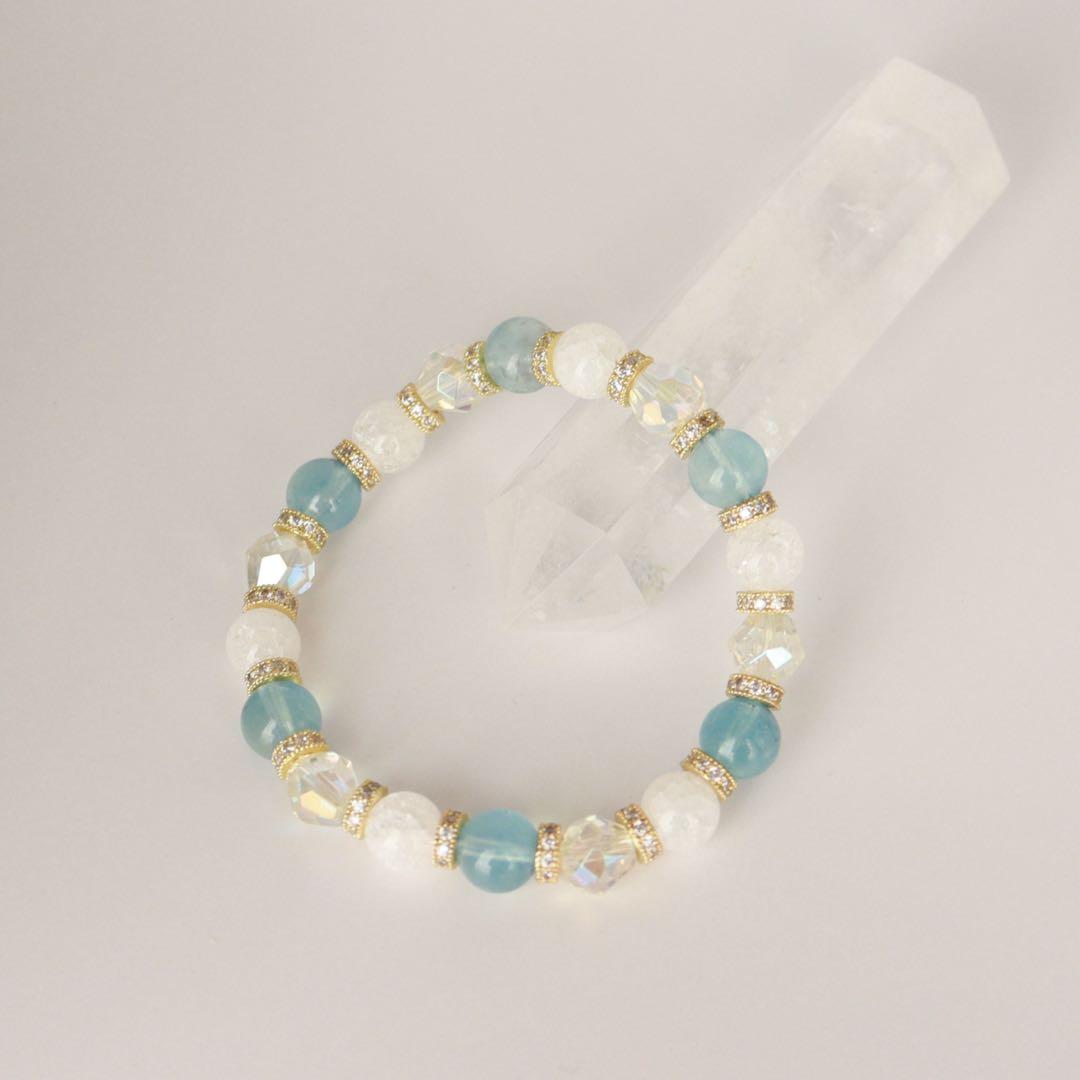 【七夕限定】サンタマリアアクアマリンの御守りブレスレット（恋愛成就 最強）