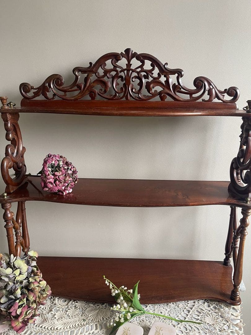 【か4】40 フランス　アンティーク　ナポレオン　シェルフ　棚