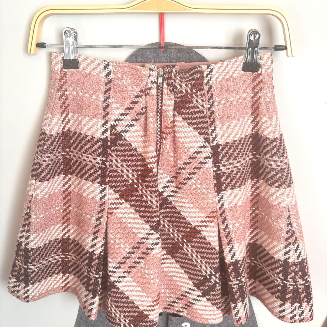 snidel ロービングチェックミニスカート ピンク 0サイズ