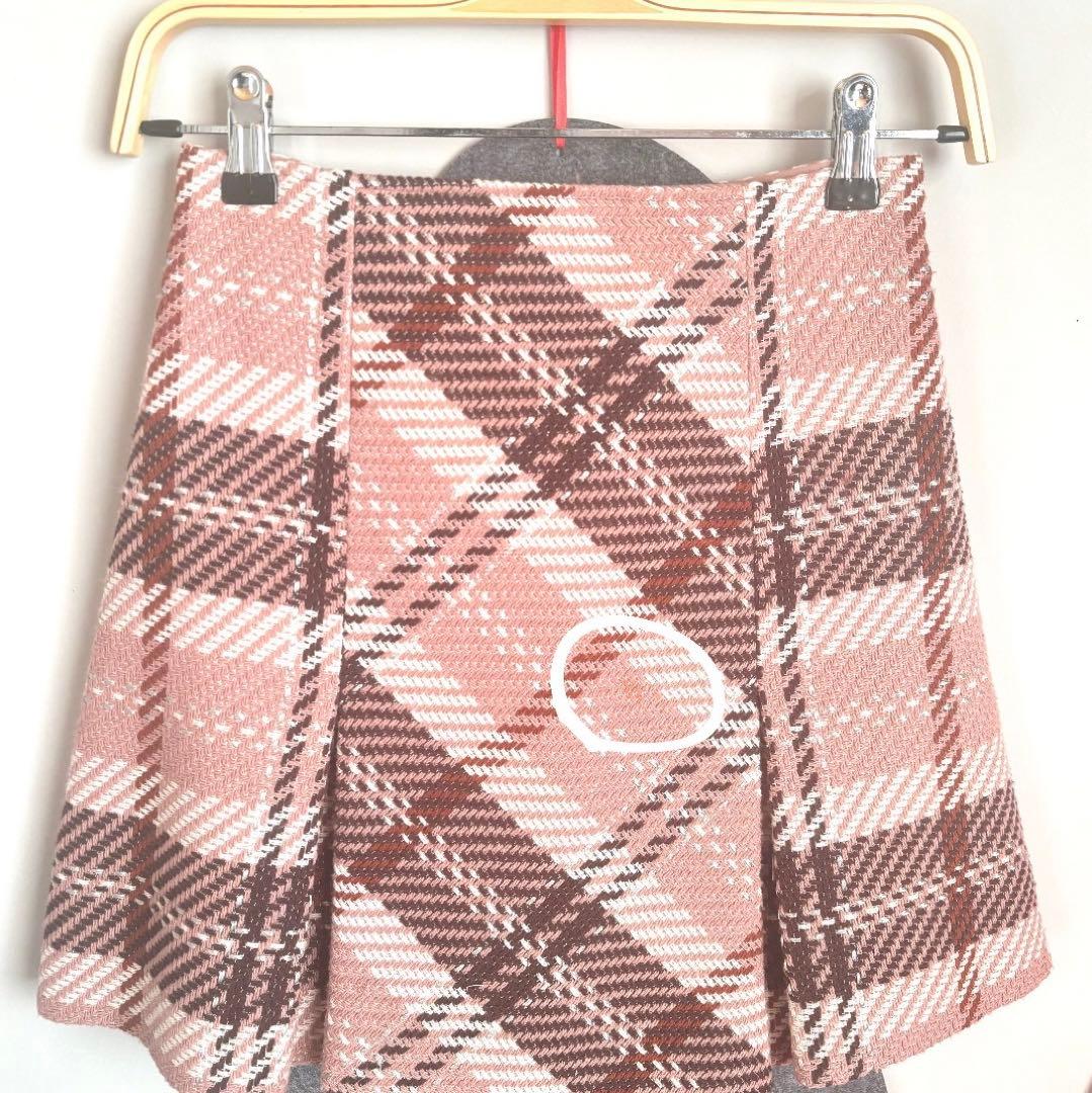 snidel ロービングチェックミニスカート ピンク 0サイズ