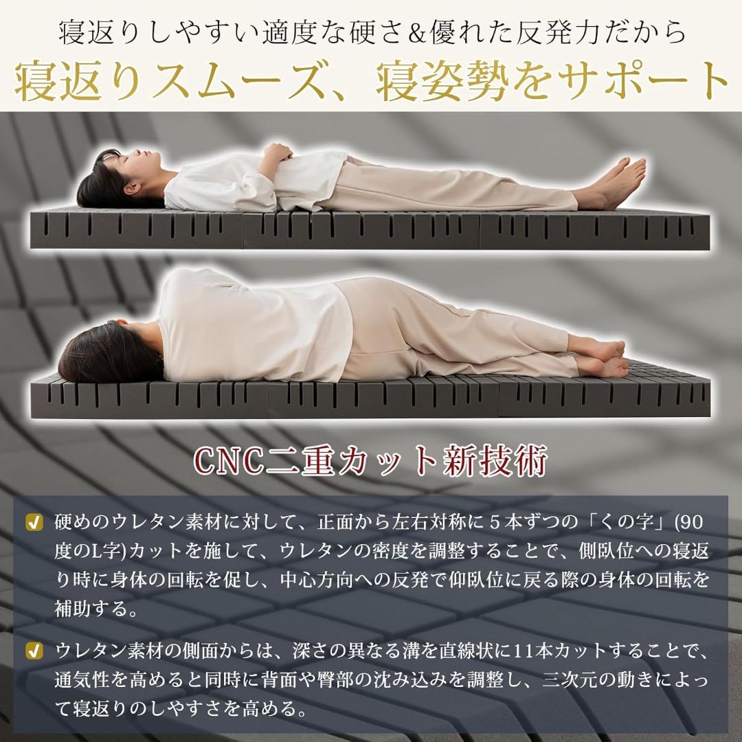 ✨大特価✨マットレス シングル 3つ折り【硬め250N/200N 高密度34D】