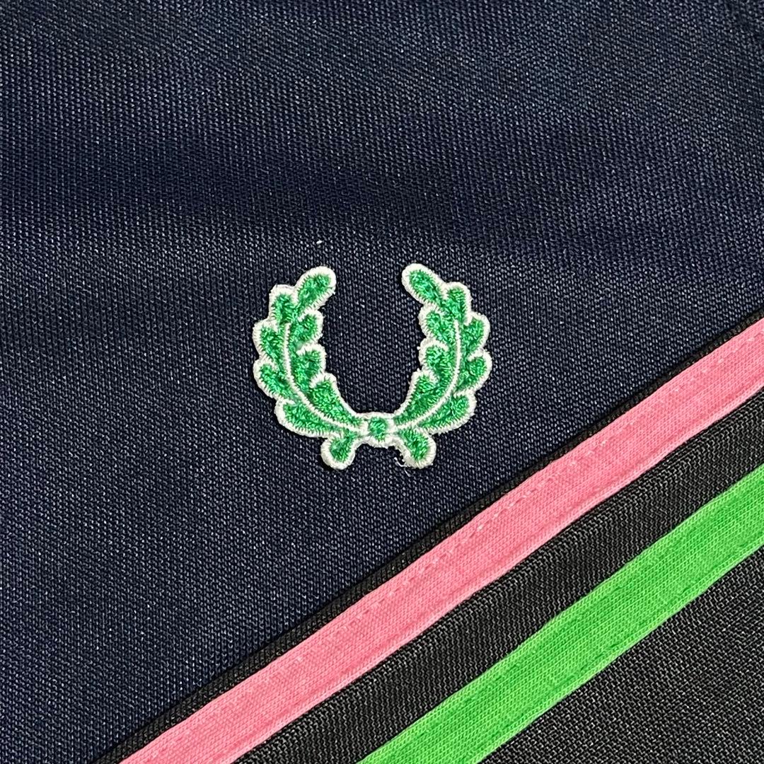 美品】フレッドペリー刺繍トラックジャケットFred古着ジャージトップ　ネイビー紺