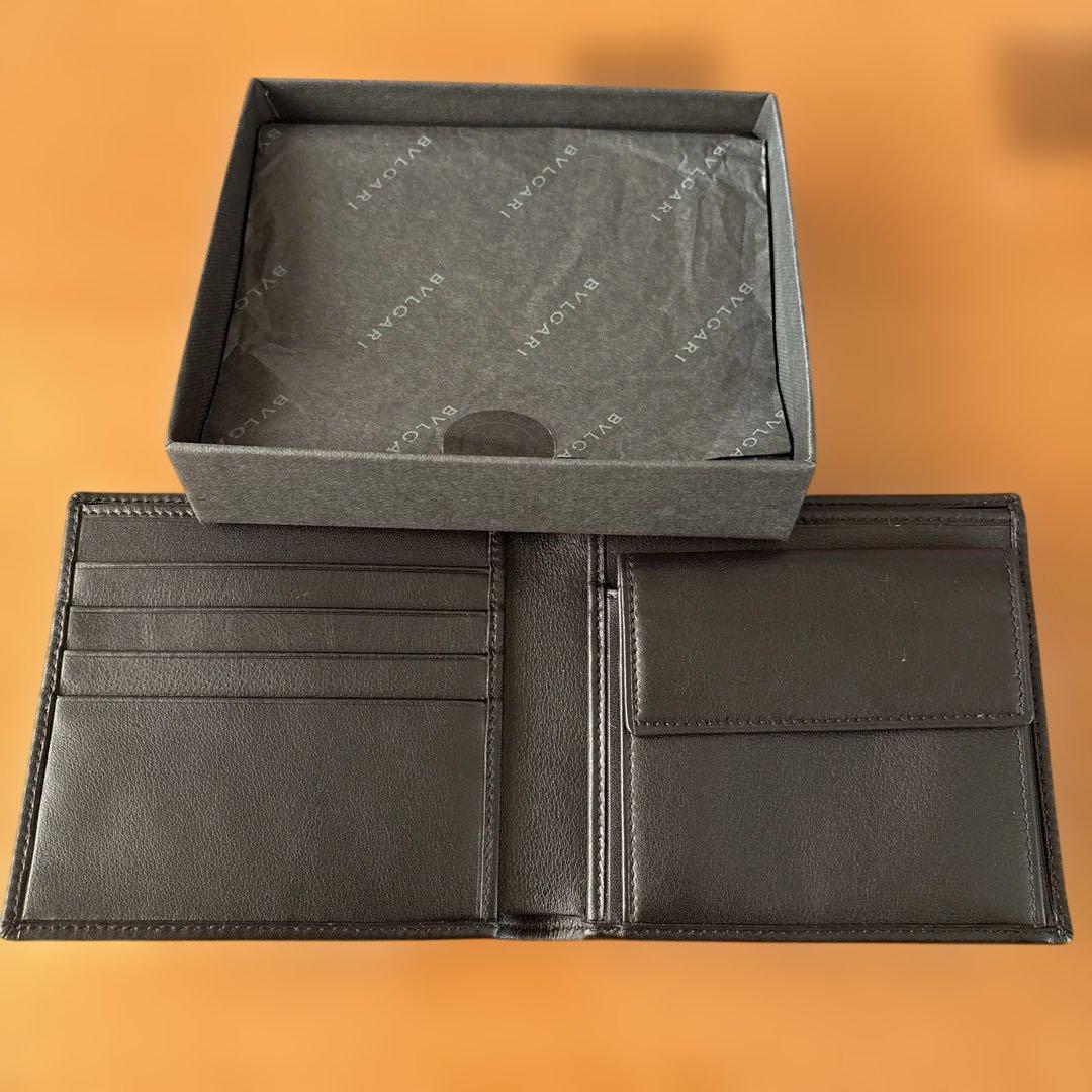 【新品未使用】BVLGARI ブルガリ 二つ折り財布 黒 正規品