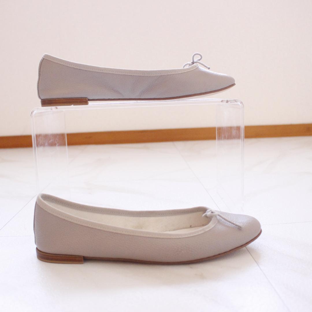 repetto レザー サンドリヨオン 39 グレー フラットシューズ