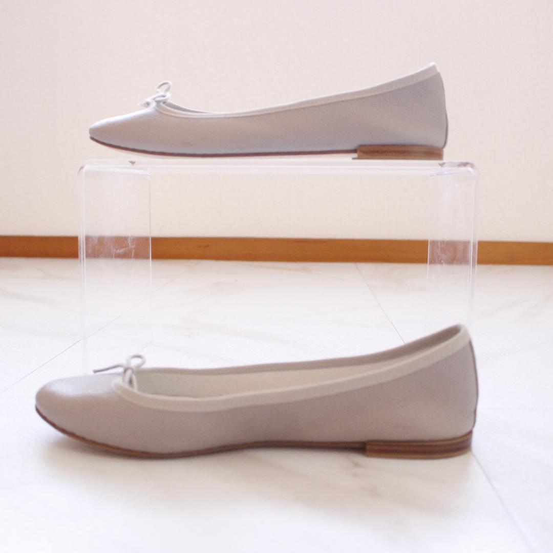 repetto レザー サンドリヨオン 39 グレー フラットシューズ