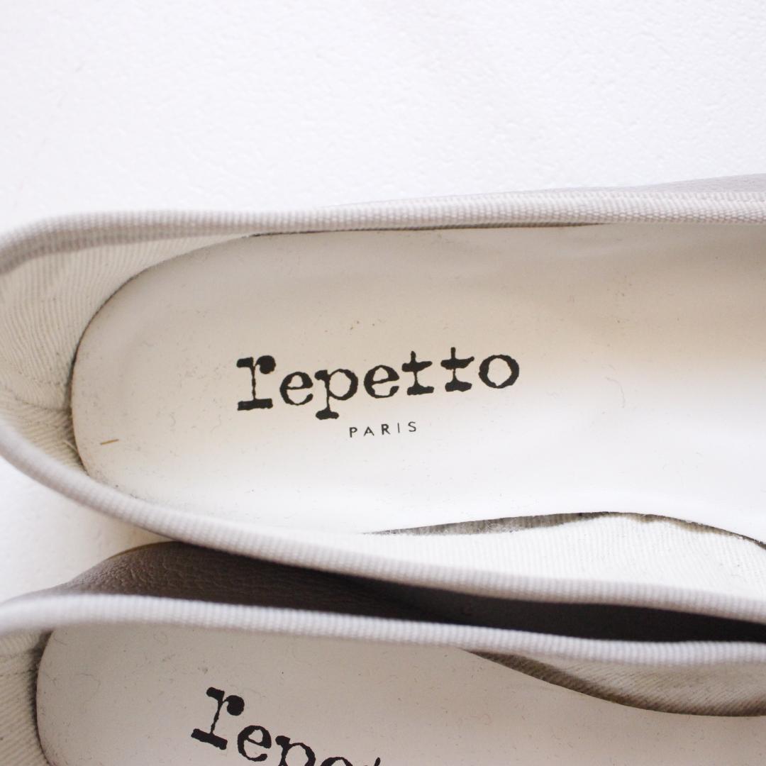 repetto レザー サンドリヨオン 39 グレー フラットシューズ