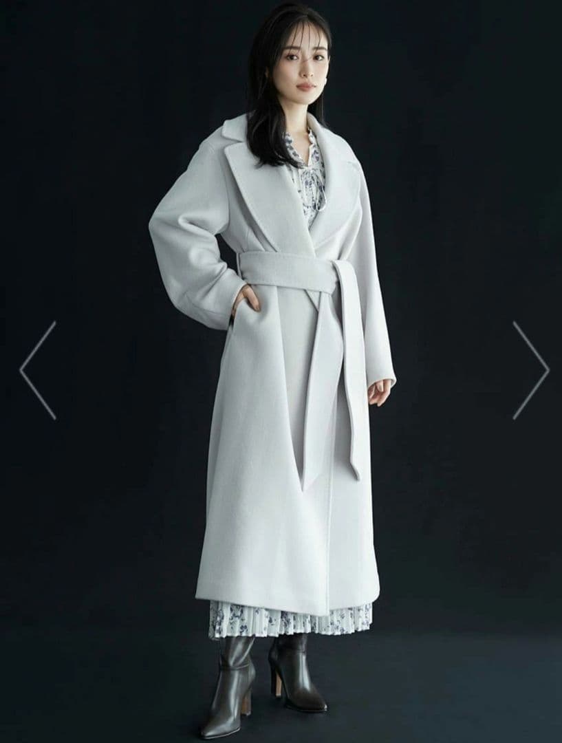 【新品同様美品】SNIDEL ウールヤクベーシックコート LGRY 0