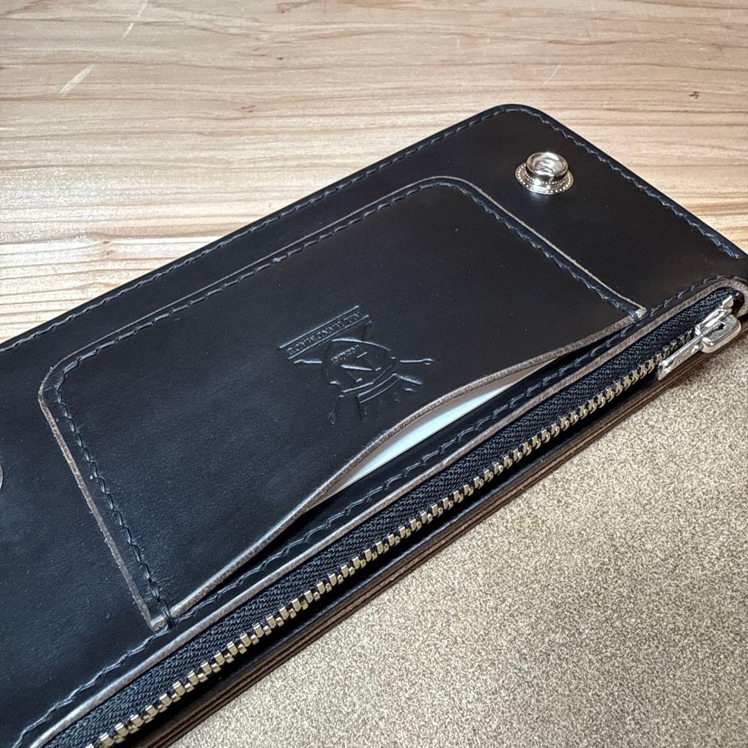 クロムエクセル ホーウィン トラッカーウォレット3層 茶芯 タロンジッパー Ni