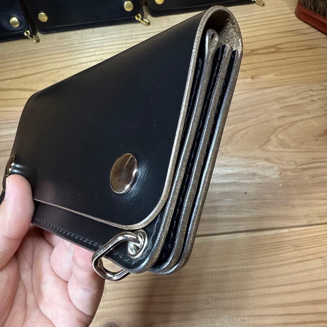 クロムエクセル ホーウィン トラッカーウォレット3層 茶芯 タロンジッパー Ni