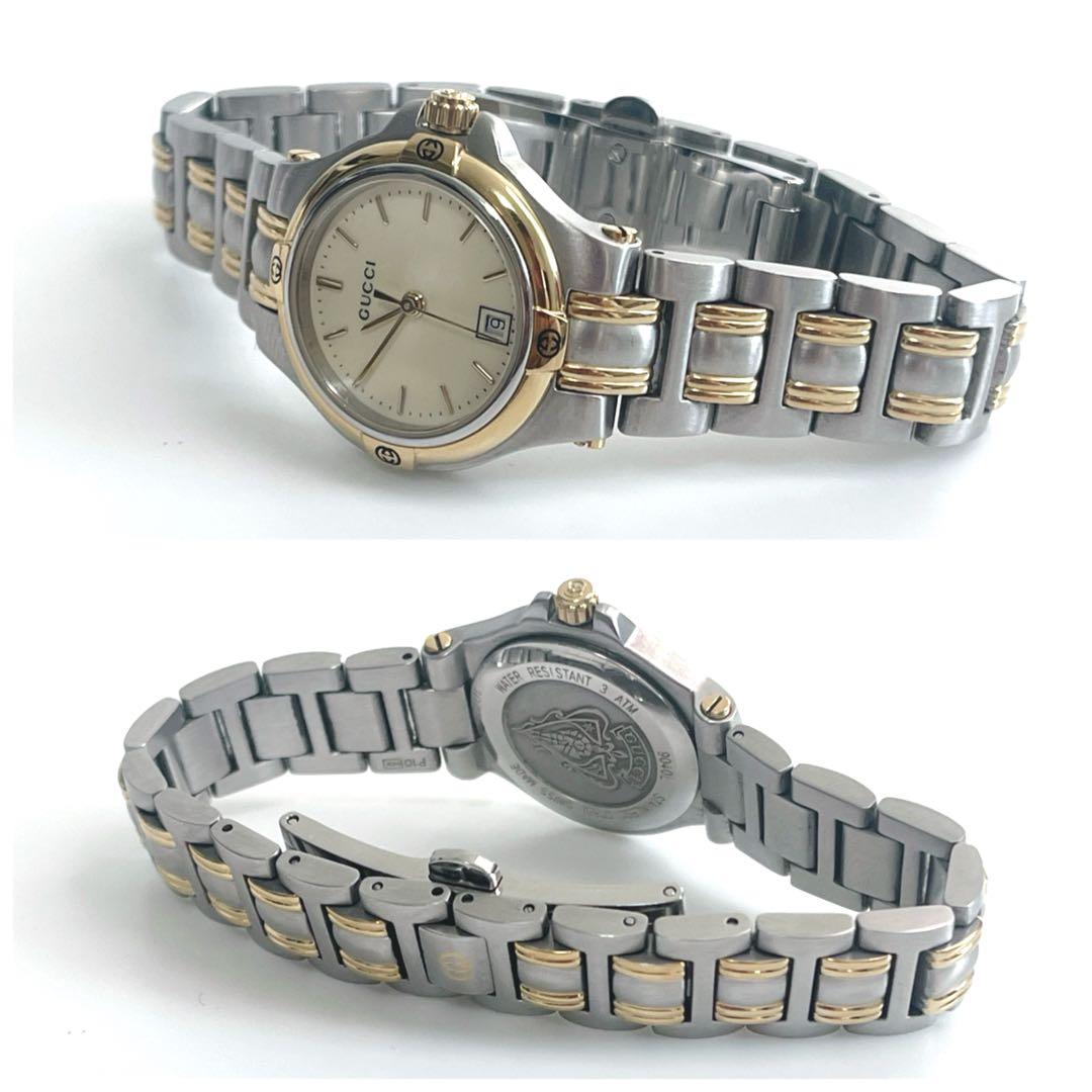かどびーGUCCI 9040L グッチ 腕時計コンビ レディース 新品電池