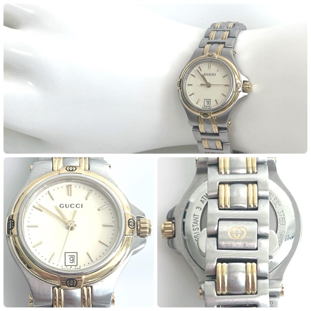 かどびーGUCCI 9040L グッチ 腕時計コンビ レディース 新品電池