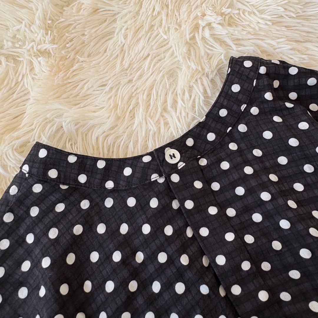美品✨ビアズリー　ドットギャザーワンピース　チュニック　超フレア
