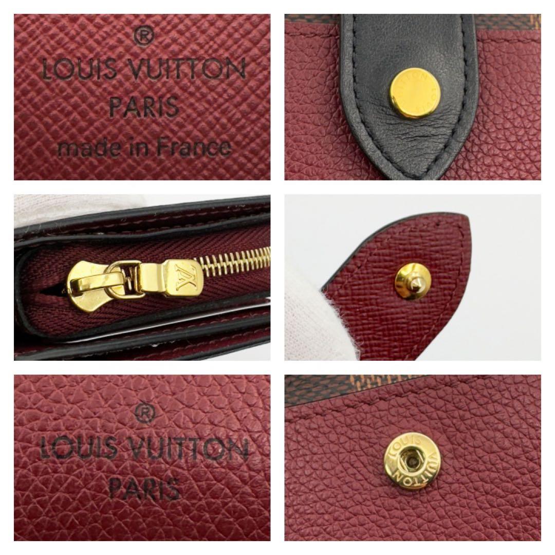 国内正規品　ヴィトン財布　ポルトフォイユ　ジュリエット　ダミエ　ボルドー　箱付き