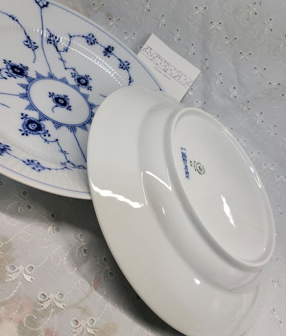 未使用✨ロイヤルコペンハーゲン✨ブルーフルーテッド プレイン プレート大皿①