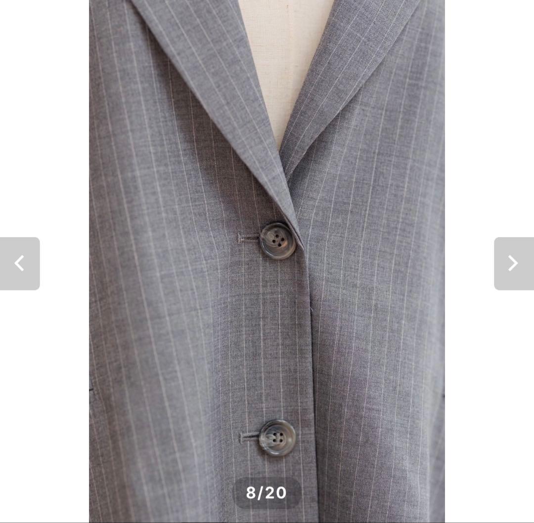 新品未着用　pois over jacket【ストライプ】