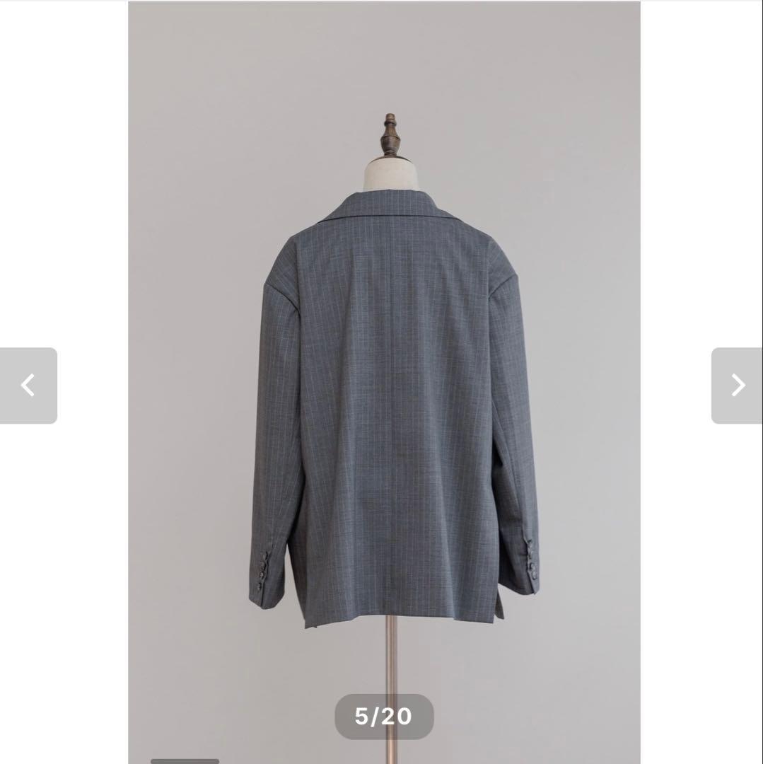 新品未着用　pois over jacket【ストライプ】