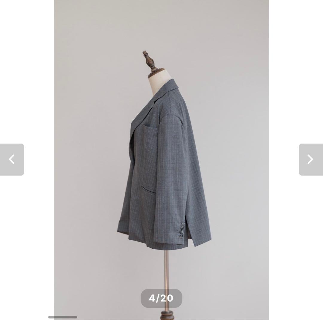 新品未着用　pois over jacket【ストライプ】