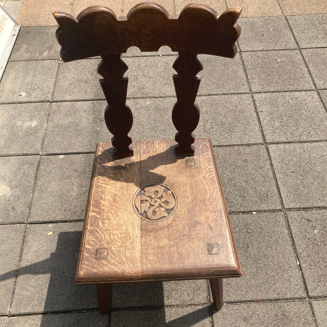 木製彫刻椅子　アンティーク　おしゃれ