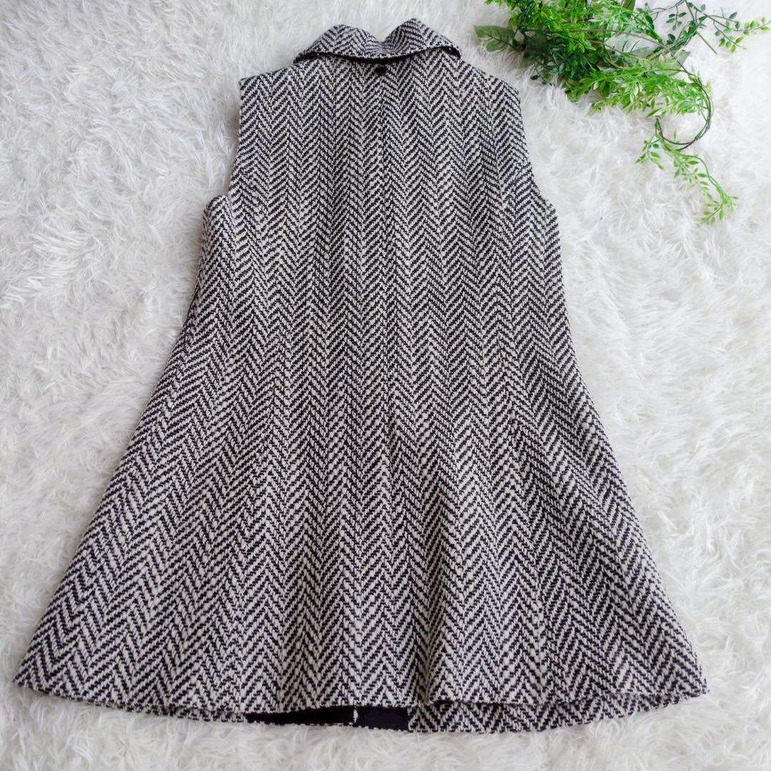 M'S GRACY 3way コート ケープ ベスト ジレ ヘリンボーン リボン