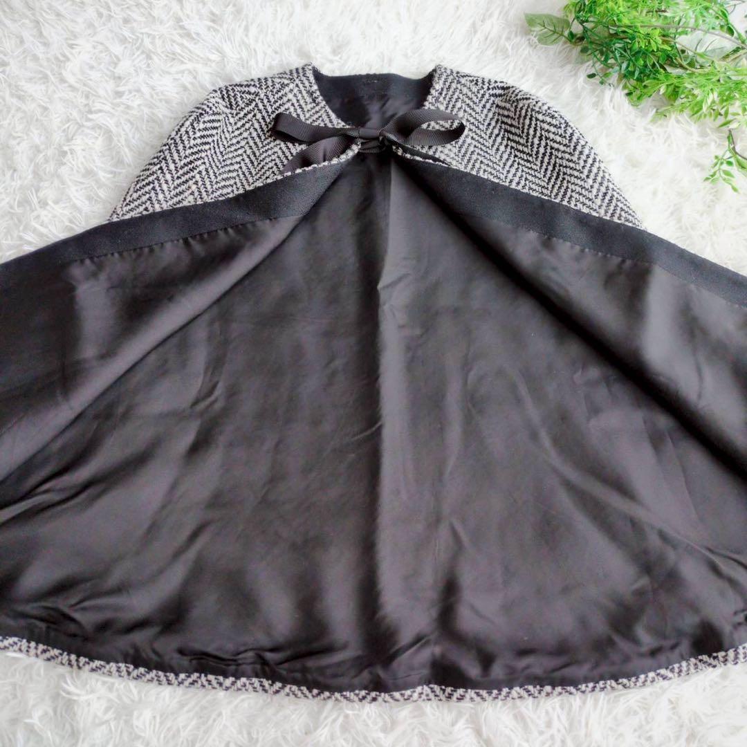 M'S GRACY 3way コート ケープ ベスト ジレ ヘリンボーン リボン