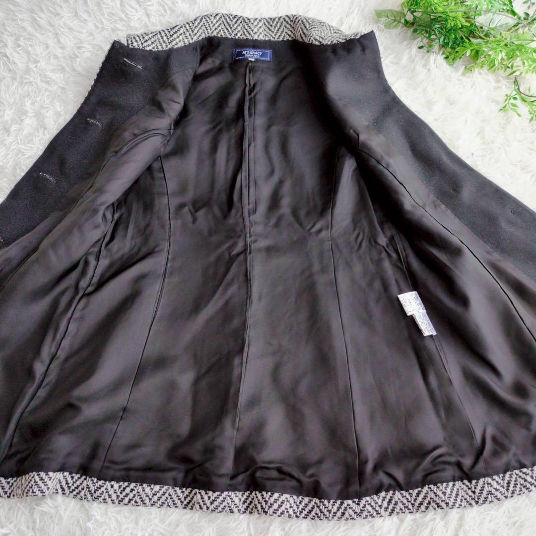 M'S GRACY 3way コート ケープ ベスト ジレ ヘリンボーン リボン
