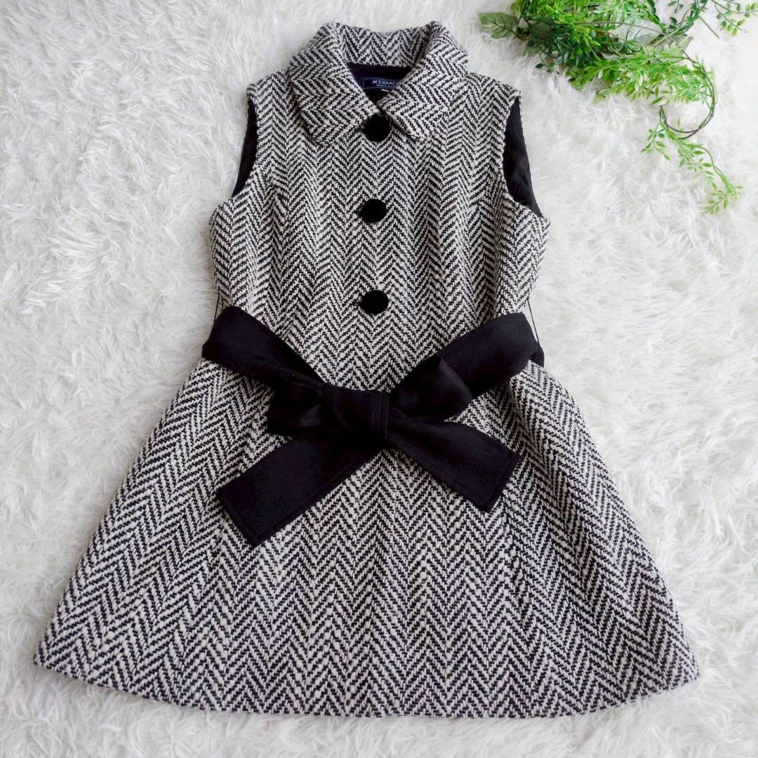 M'S GRACY 3way コート ケープ ベスト ジレ ヘリンボーン リボン