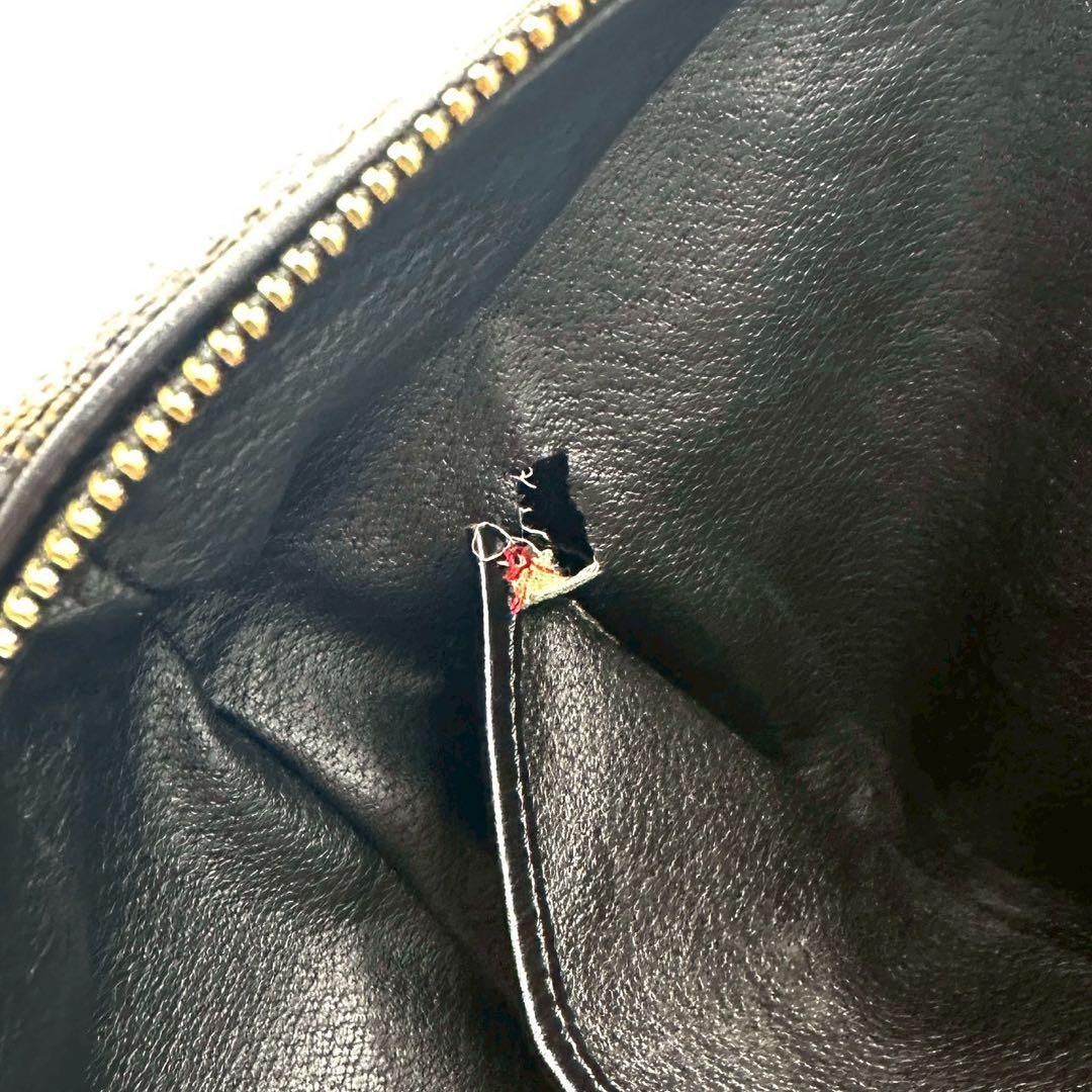 セリーヌ ボストンバッグ 黒マカダム PVC レザー 大容量 ブラック