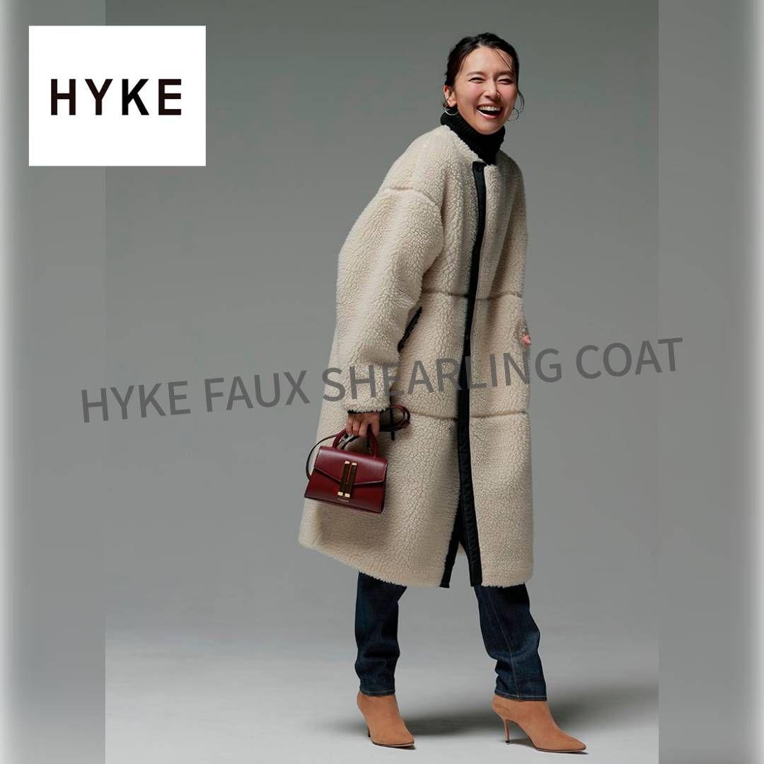 HYKE ハイク FAUX SHEARLING COAT ボア ロングコート