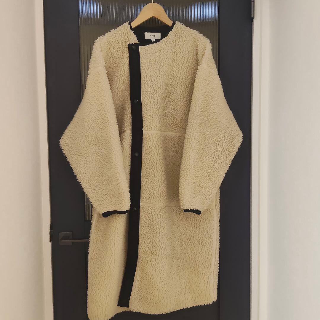 HYKE ハイク FAUX SHEARLING COAT ボア ロングコート