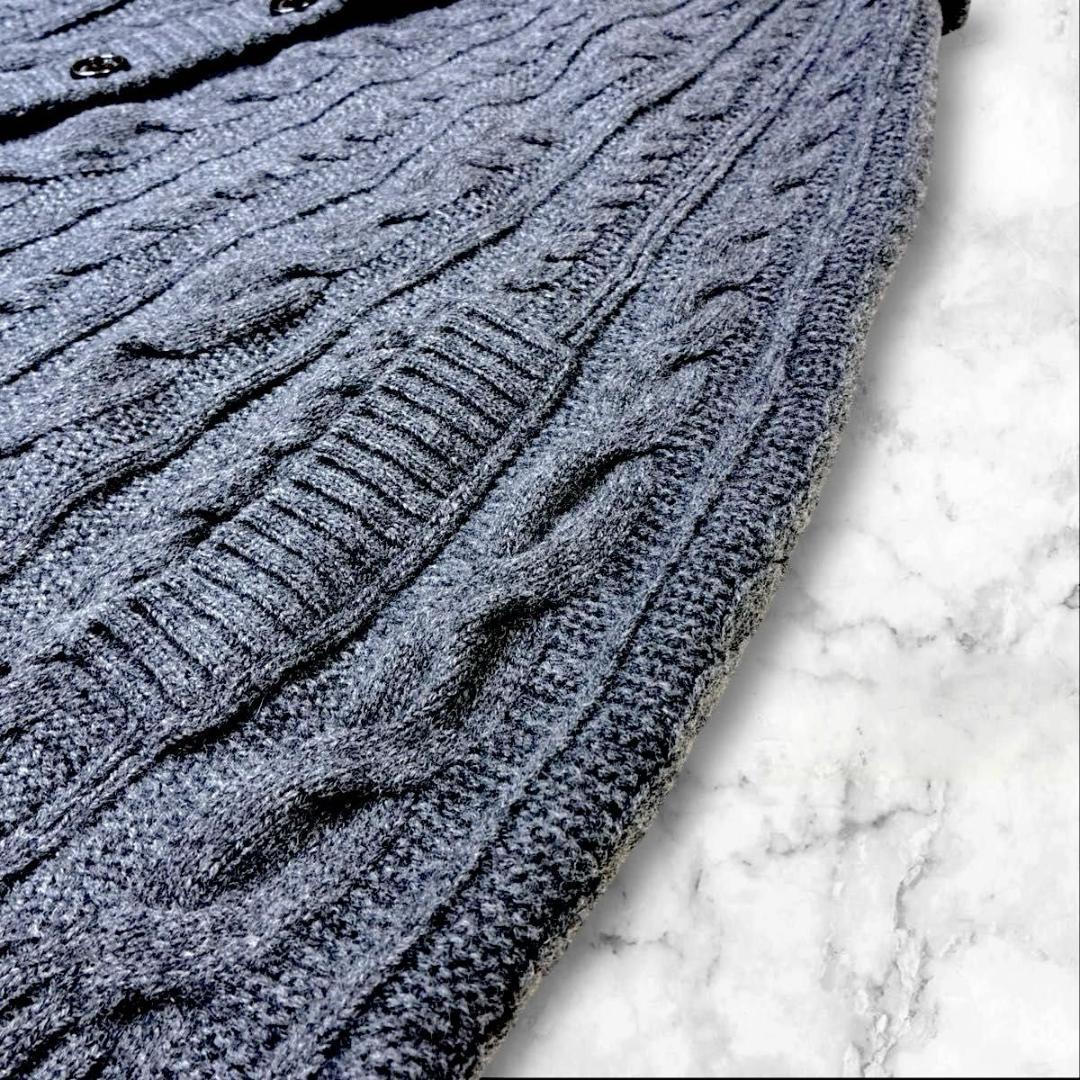 【美品】バーバリーロンドン　ポンチョ　ニット　 カシミヤ混　ハイネック グレー