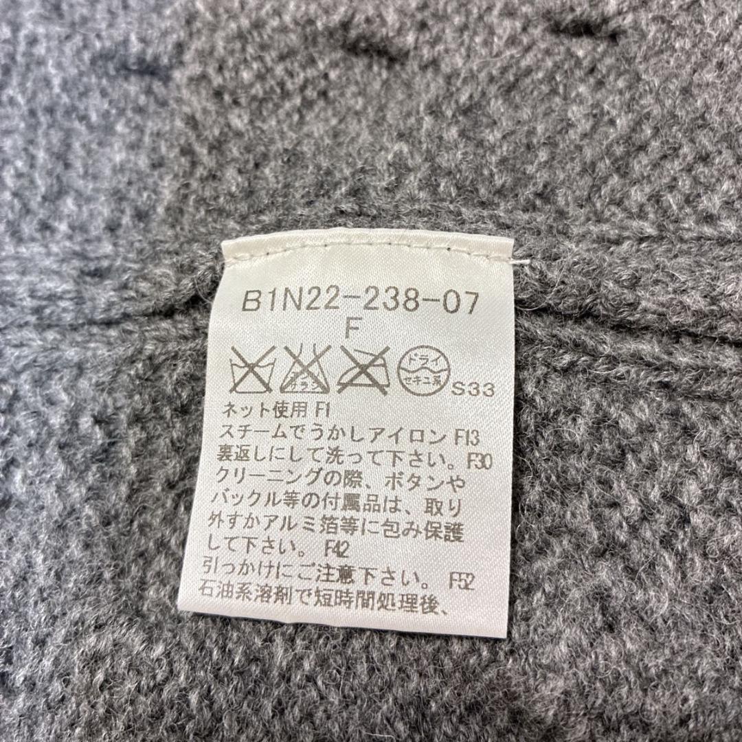 【美品】バーバリーロンドン　ポンチョ　ニット　 カシミヤ混　ハイネック グレー