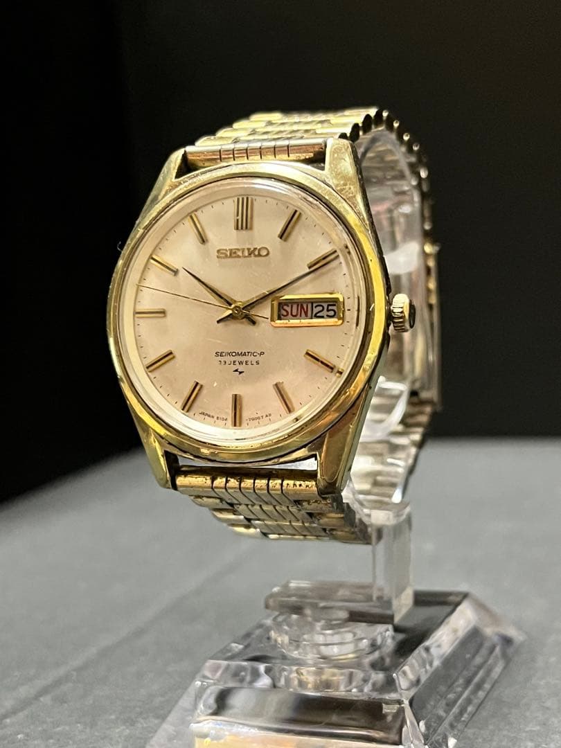 ★超絶品！SEIKOMATIC-P 自動巻き33石DAYデイトメンズ腕時計稼働