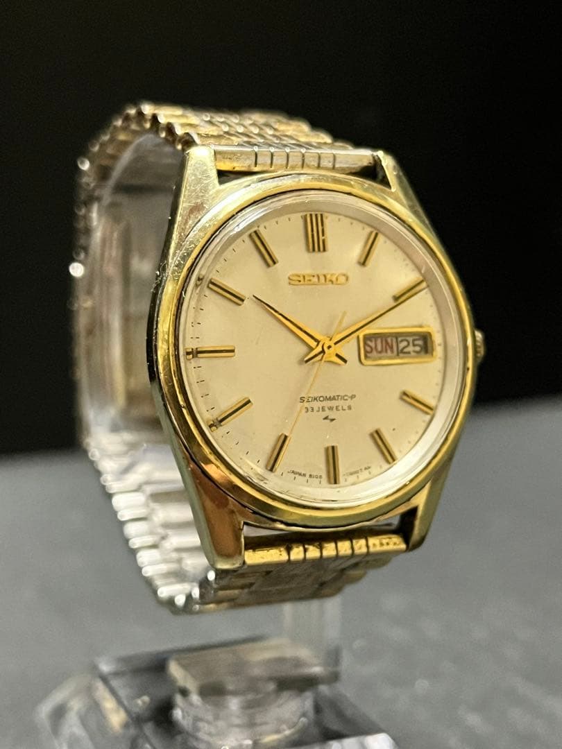 ★超絶品！SEIKOMATIC-P 自動巻き33石DAYデイトメンズ腕時計稼働