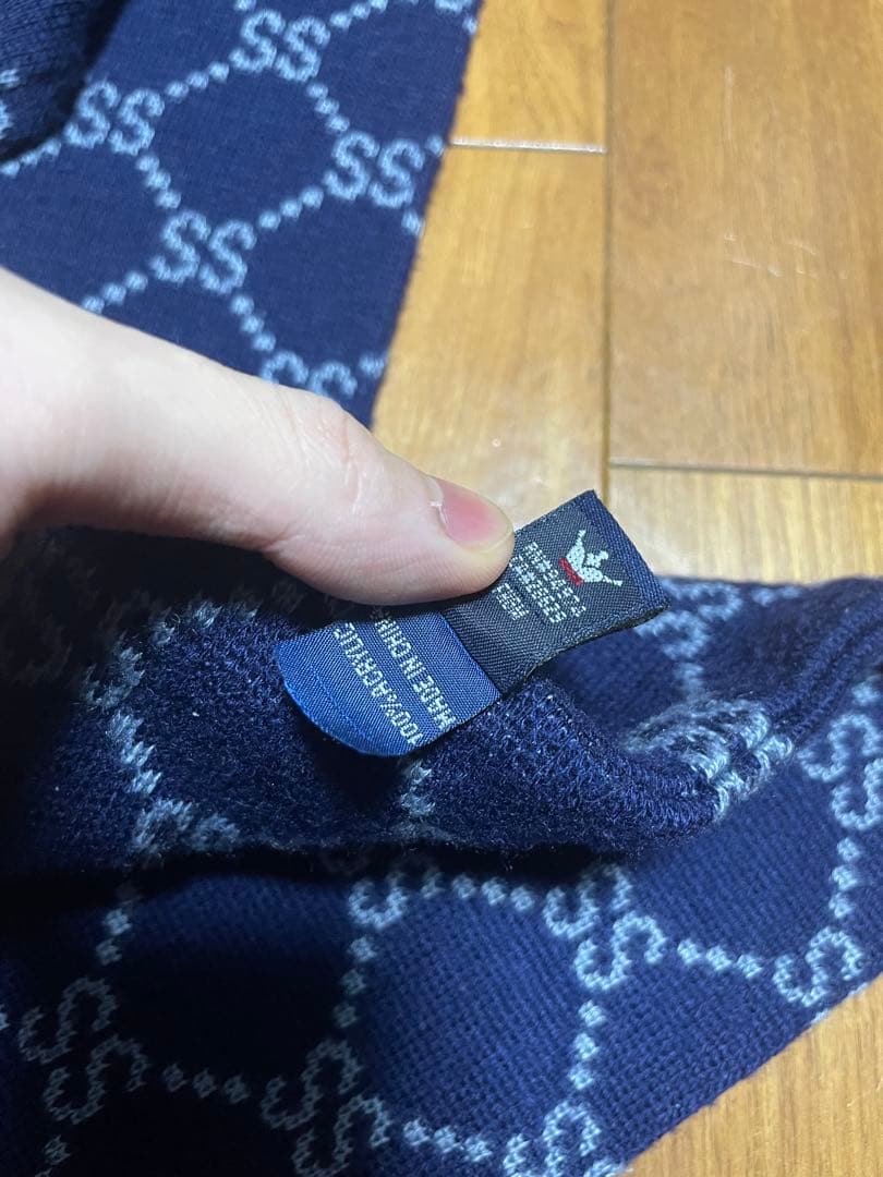 90s old stussy マフラー　モノグラム　紺タグ
