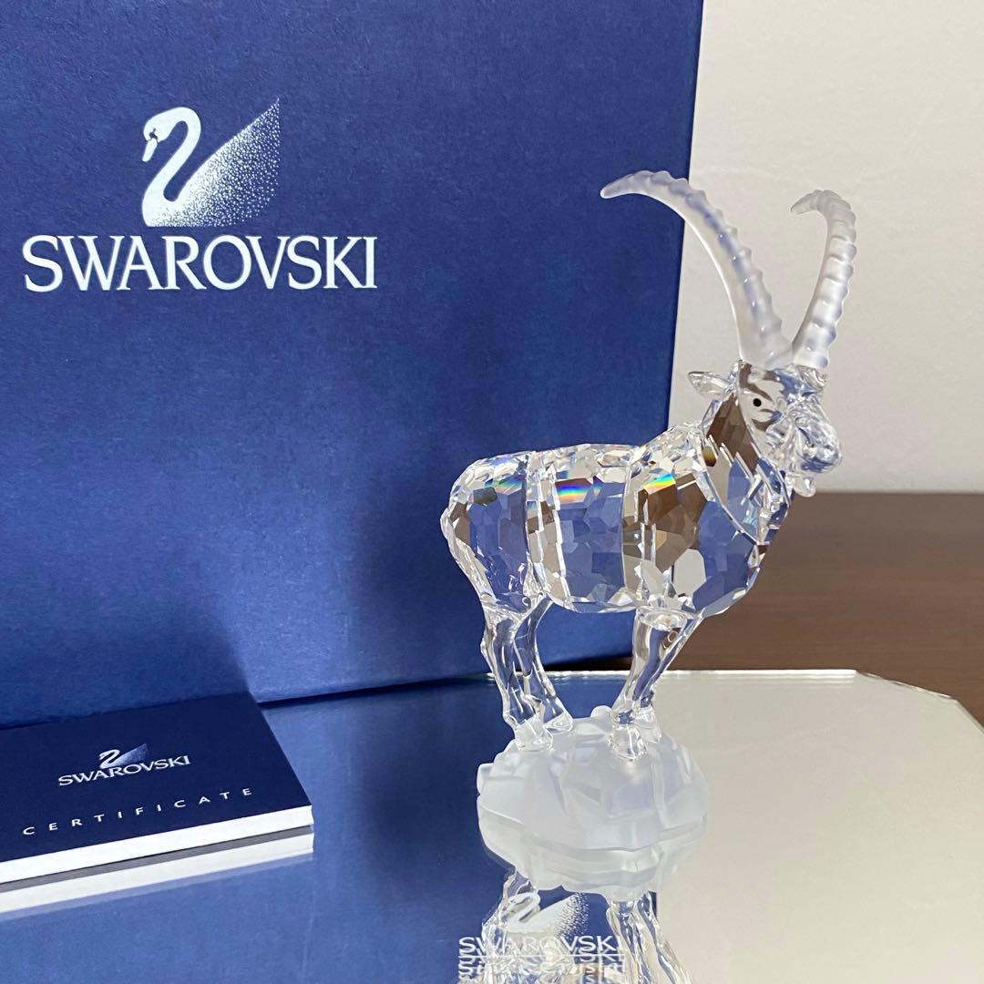SWAROVSKI スワロフスキー クリスタル 山やぎ ヤギ 置物