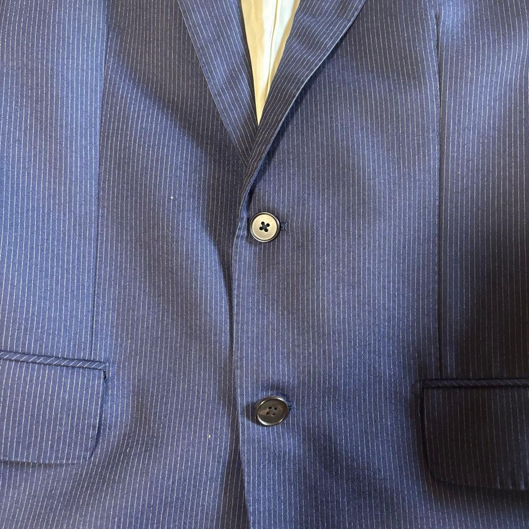 美品　スーツカンパニー　スーツ　ネイビー　ストライプ　XL カノニコ120 2B