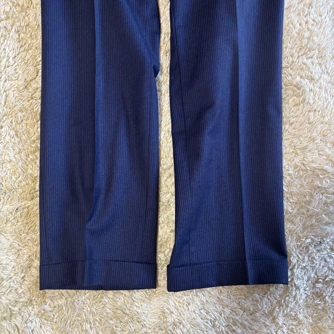 美品　スーツカンパニー　スーツ　ネイビー　ストライプ　XL カノニコ120 2B