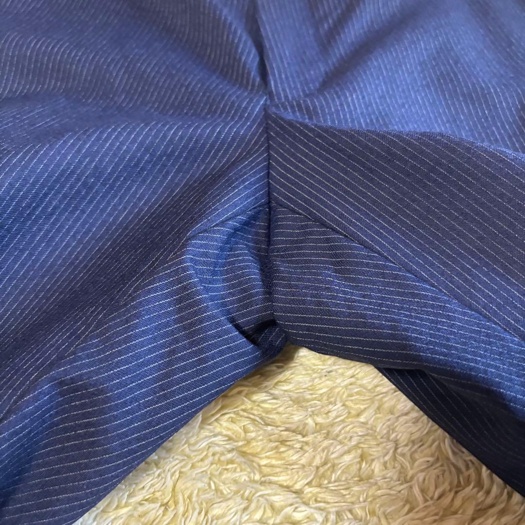 美品　スーツカンパニー　スーツ　ネイビー　ストライプ　XL カノニコ120 2B