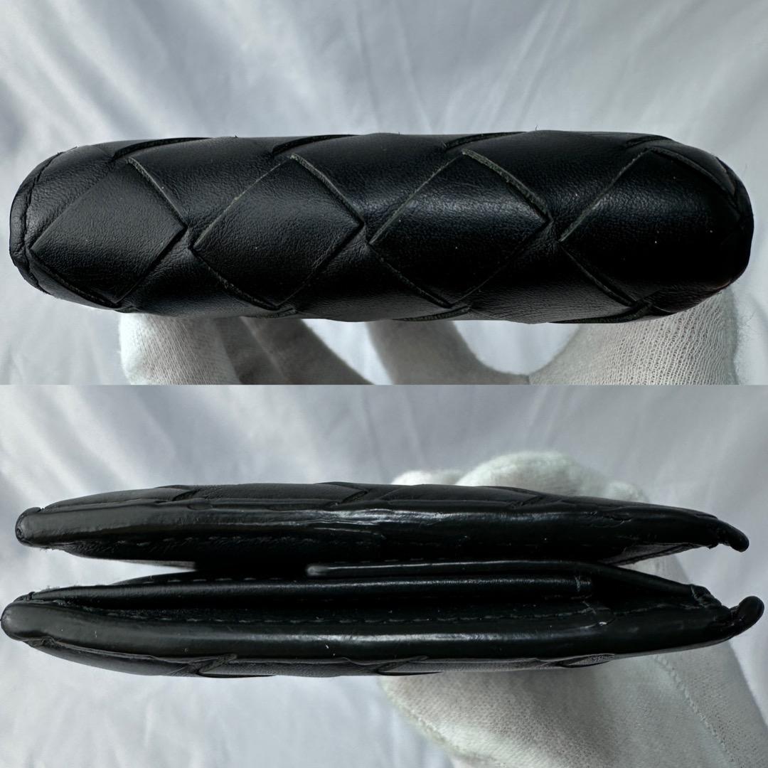 【美品】 ボッテガヴェネタ 折り財布 マキシイントレチャート ダークグリーン