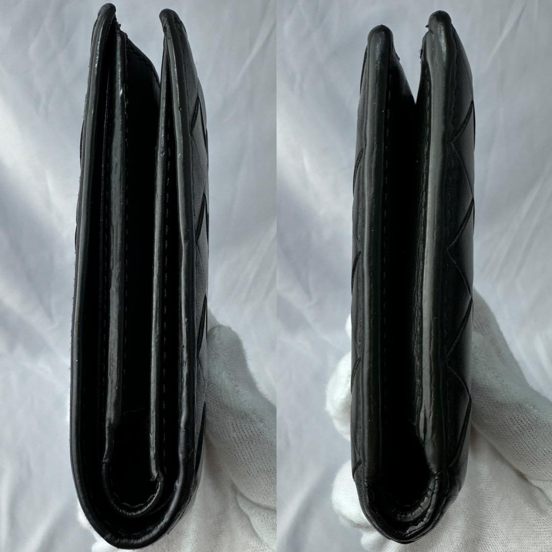 【美品】 ボッテガヴェネタ 折り財布 マキシイントレチャート ダークグリーン