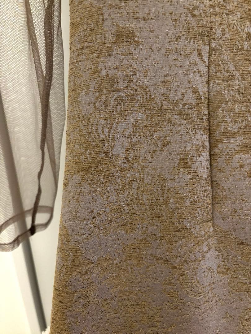 【最終値下げ】Shoulder ribbon jacquard dress