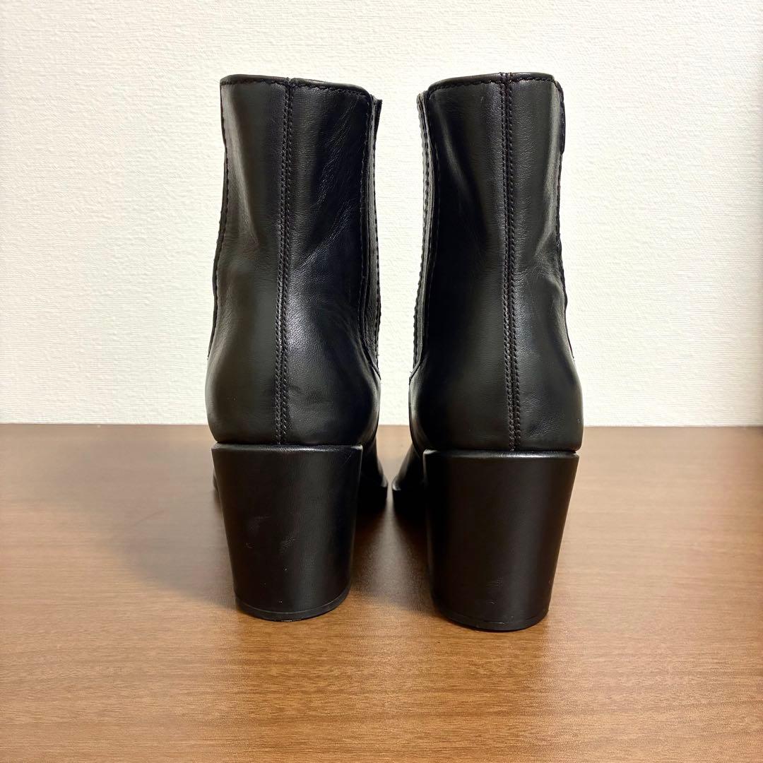 美品　ZARA メンズ　サイズ40 26レザー ブラック サイドゴアブーツ
