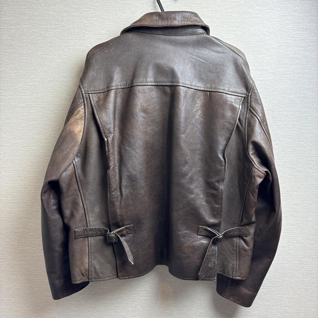名作 USA製 A2 Flight Jacket XL 台襟 シールブラウン