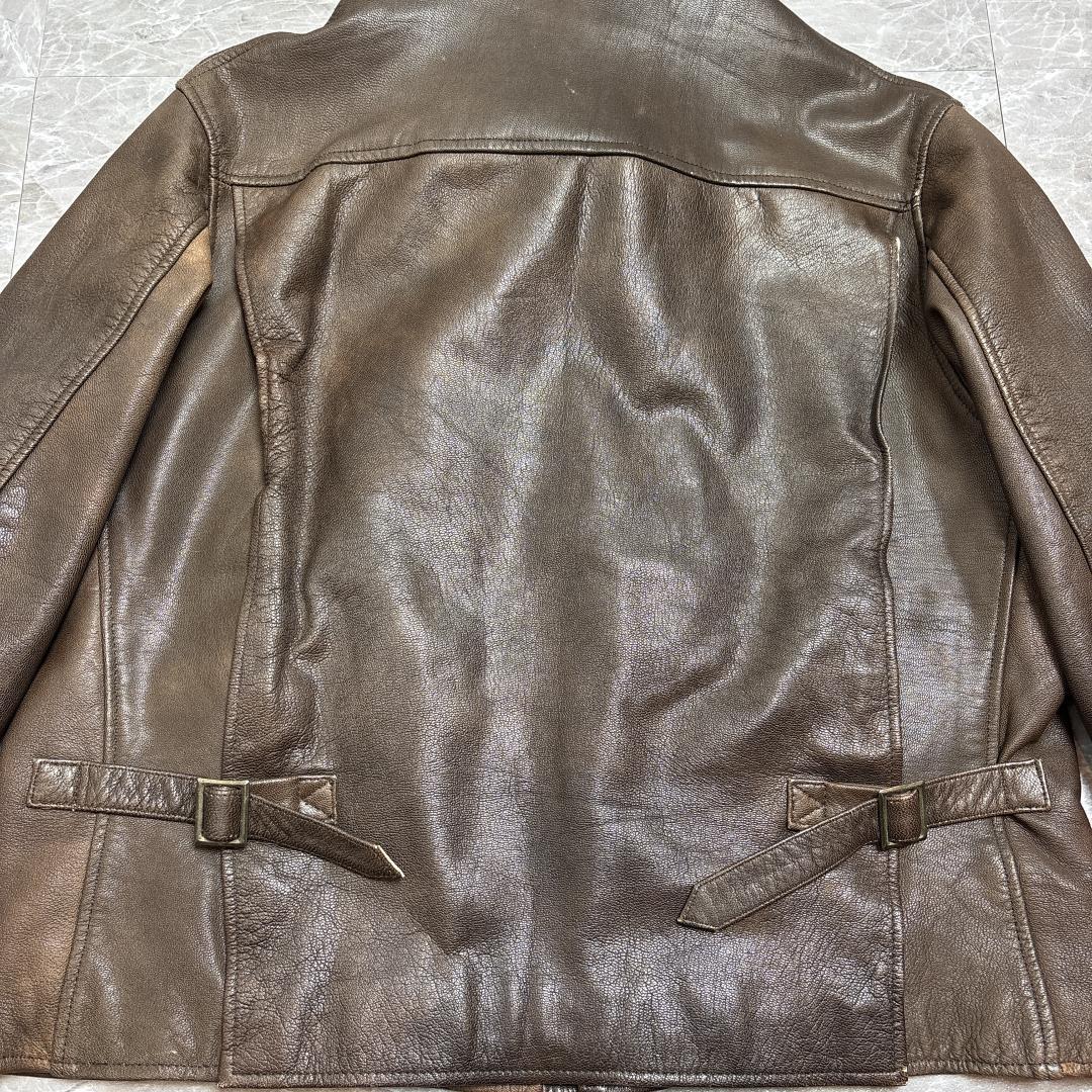 名作 USA製 A2 Flight Jacket XL 台襟 シールブラウン