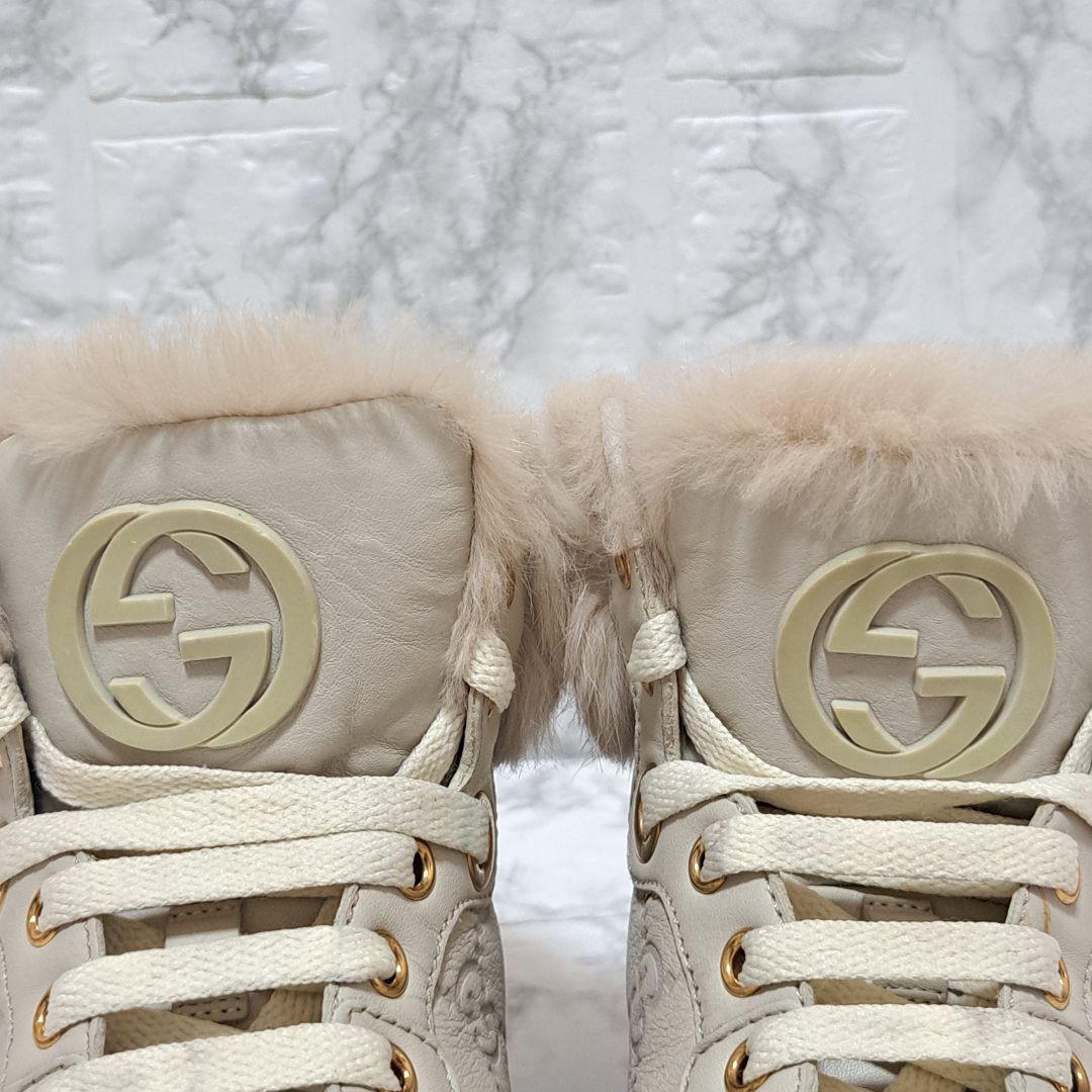 グッチ GUCCI ファートリム ハイカット スニーカー