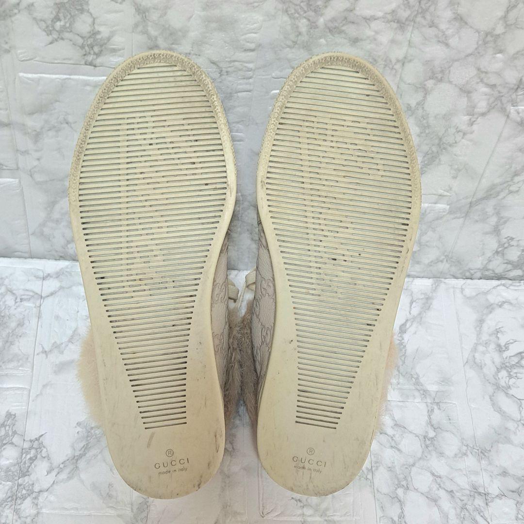 グッチ GUCCI ファートリム ハイカット スニーカー