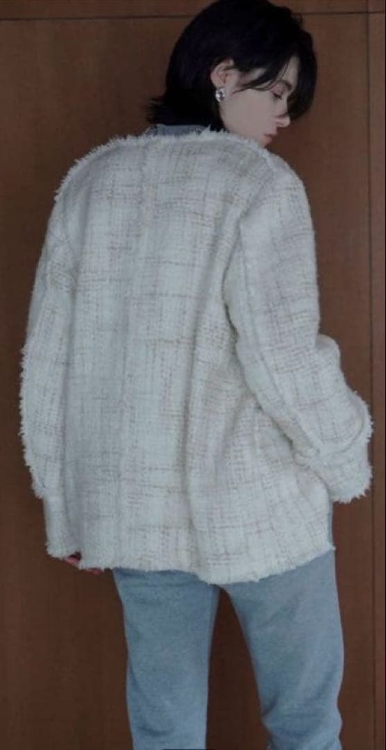 CLANE クラネ ノーカラーツイードジャケット