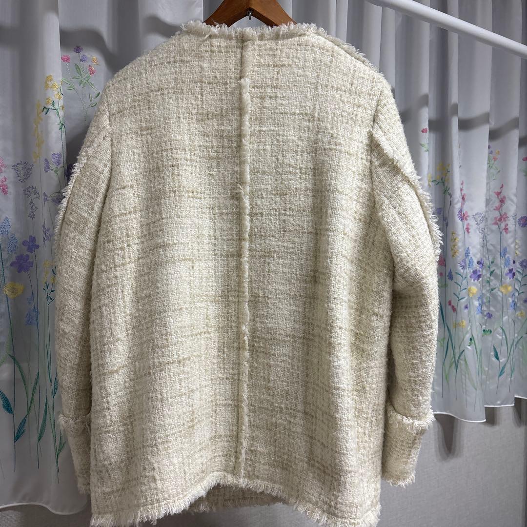 CLANE クラネ ノーカラーツイードジャケット